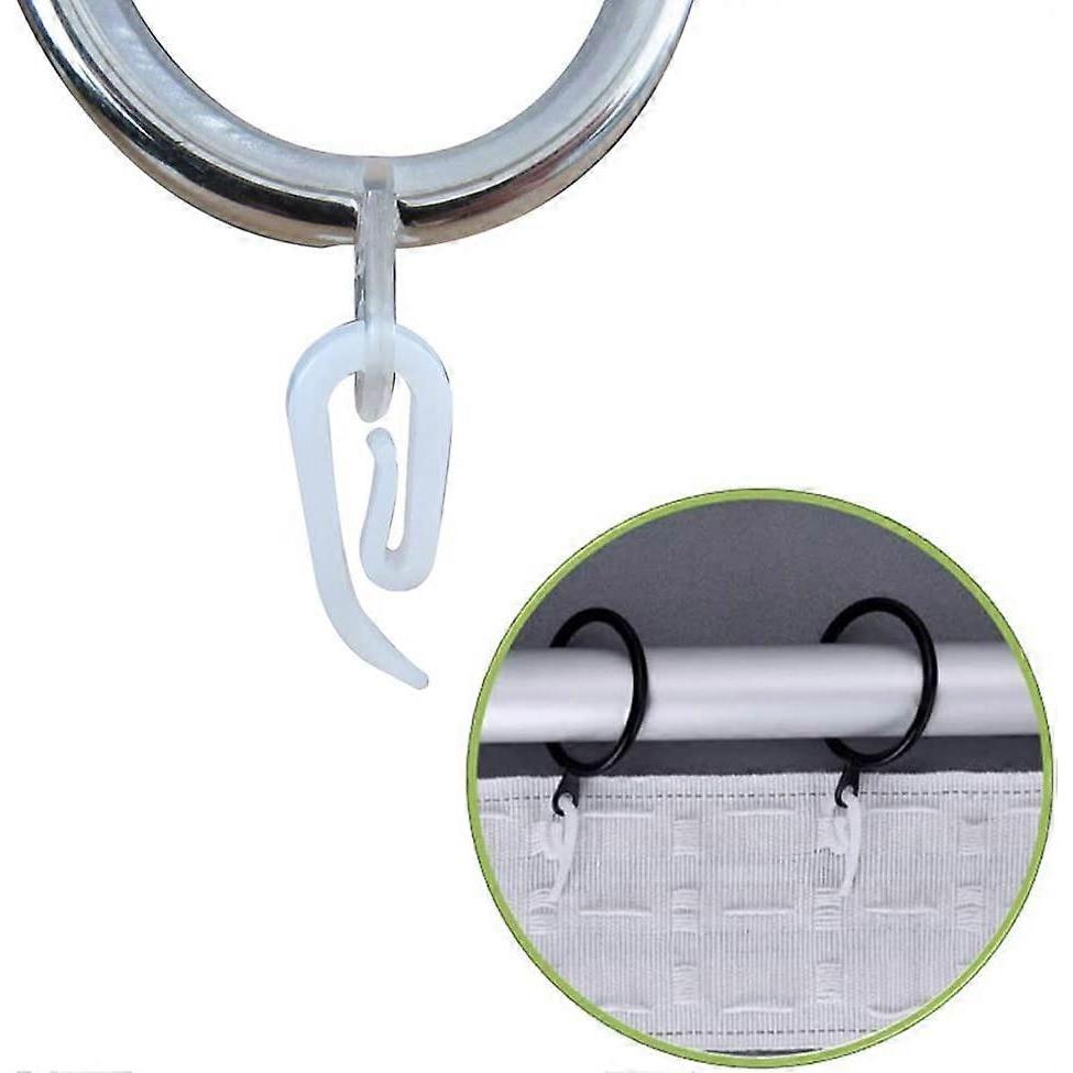 Curtain hanger curtain hook curtain clip Hook and log clipwhite-48pcs