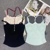 Floral Two-Piece Style Summer Vest with Chest Pad - Sexy Slim Fit for Women
