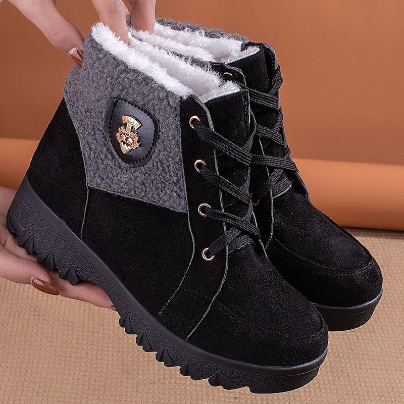 New Thickened Snow Boots Women's High-top Cotton Shoes 2025 Winter Warm Shoes Non-slip Middle-aged and Elderly Mother Cotton Shoes Women