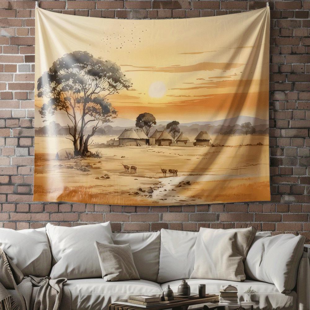 

Tree desert scenery Digital printing polyester wall tapestry suitable for use in living rooms bedrooms offices bars and party 74x94cm(29x37in)