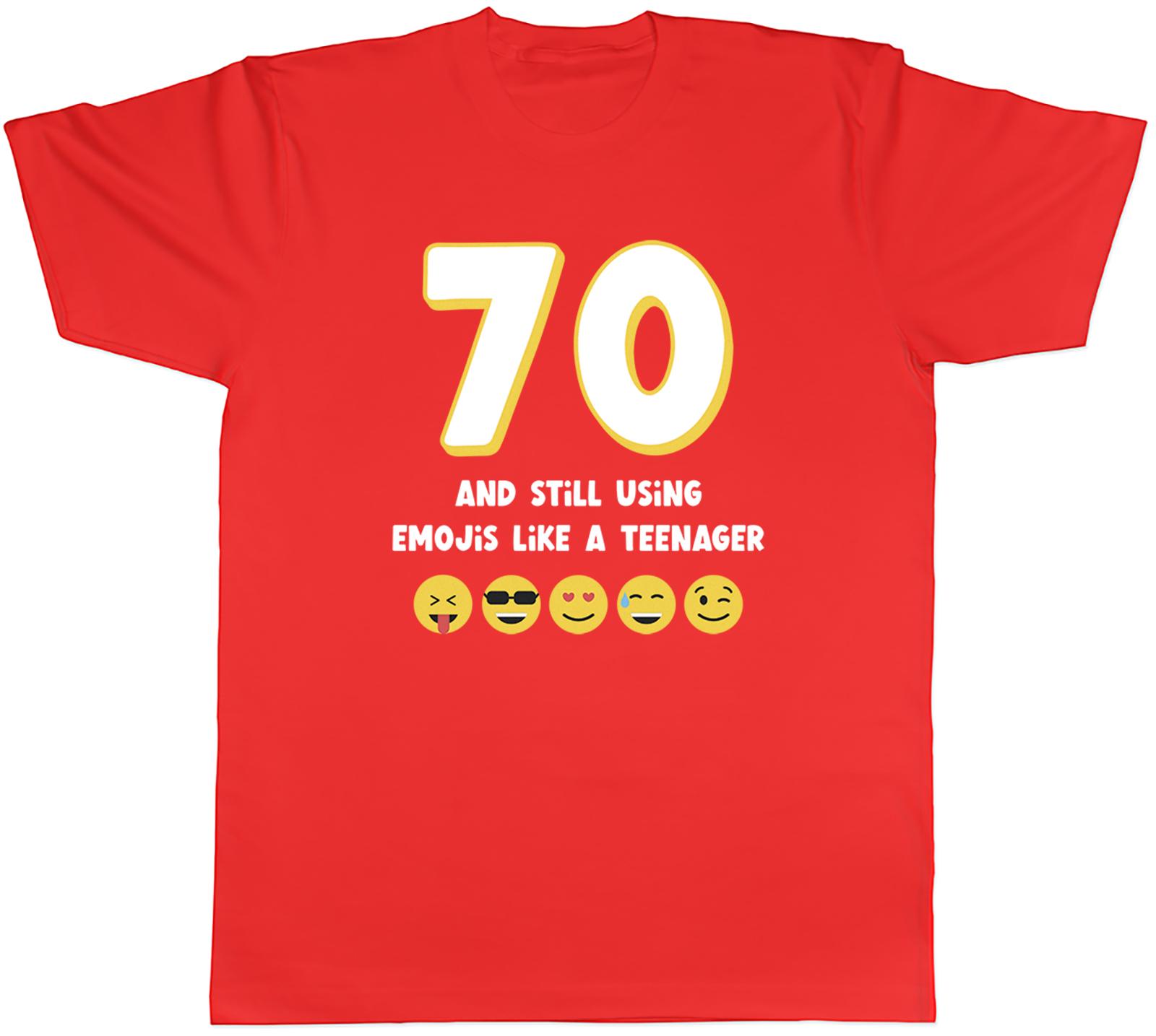 Funny 70th Birthday Unisexs TShirt 70 Seventy Still Using Emojis Unisex Tee Gift S