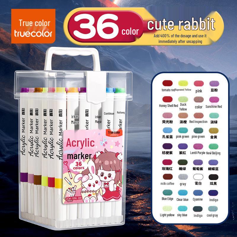 Non-Bleeding True Color Watercolor Marker Pens for Kindergarten Art - Safe & Stackable Acrylic Brushes