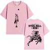 Hot Sale Anime JoJo Bizarre Adventure STEEL BALL RUN Johnny Joestar T-shirt Men Women Graphic Oversized T Shirt Breathable Streetwear Casual Tees