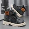 Botas de Senderismo de Caña Alta para Hombre Grande y Alto Zhenyuezu - Zapatos Ligeros Transpirables con Agarre Todoterreno, Suela de PVC Duradera para Exteriores, Urbanos, Fiestas