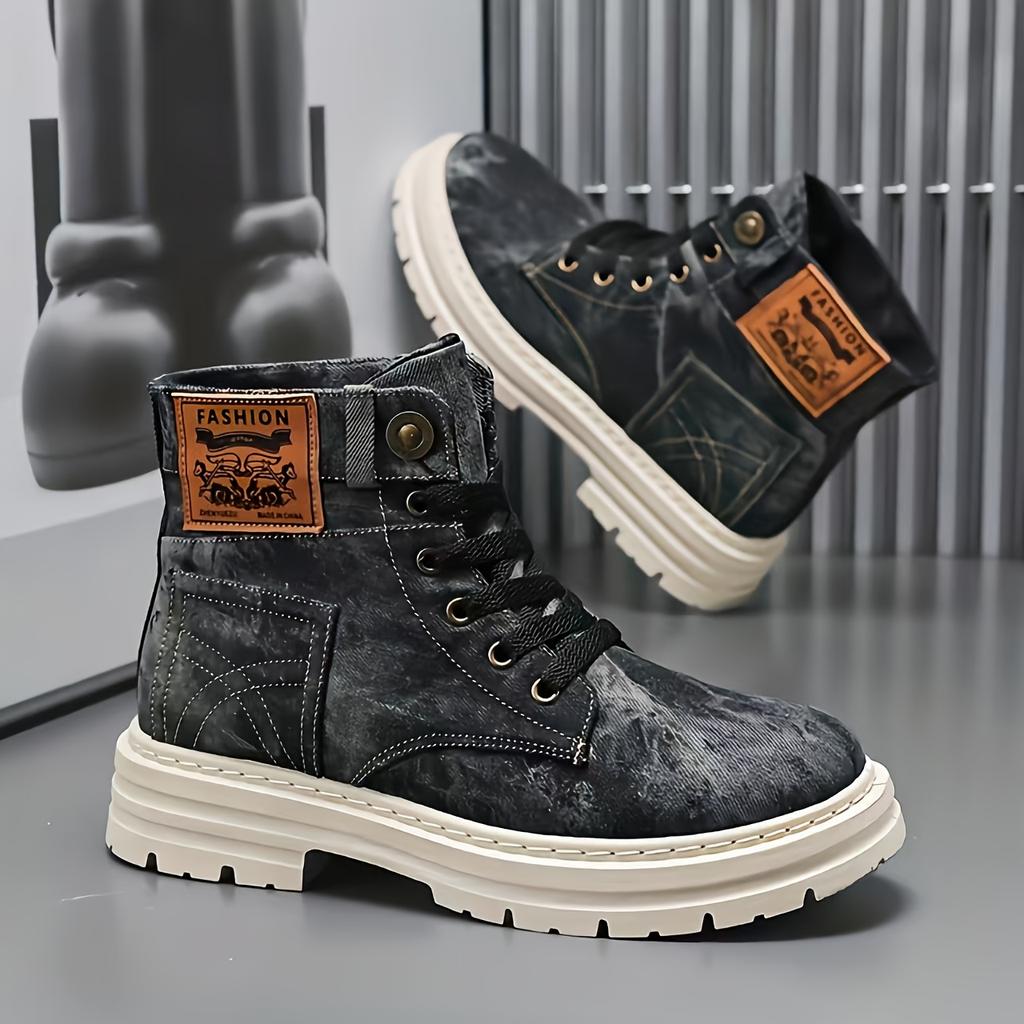Botas de Senderismo de Caña Alta para Hombre Grande y Alto Zhenyuezu - Zapatos Ligeros Transpirables con Agarre Todoterreno, Suela de PVC Duradera para Exteriores, Urbanos, Fiestas