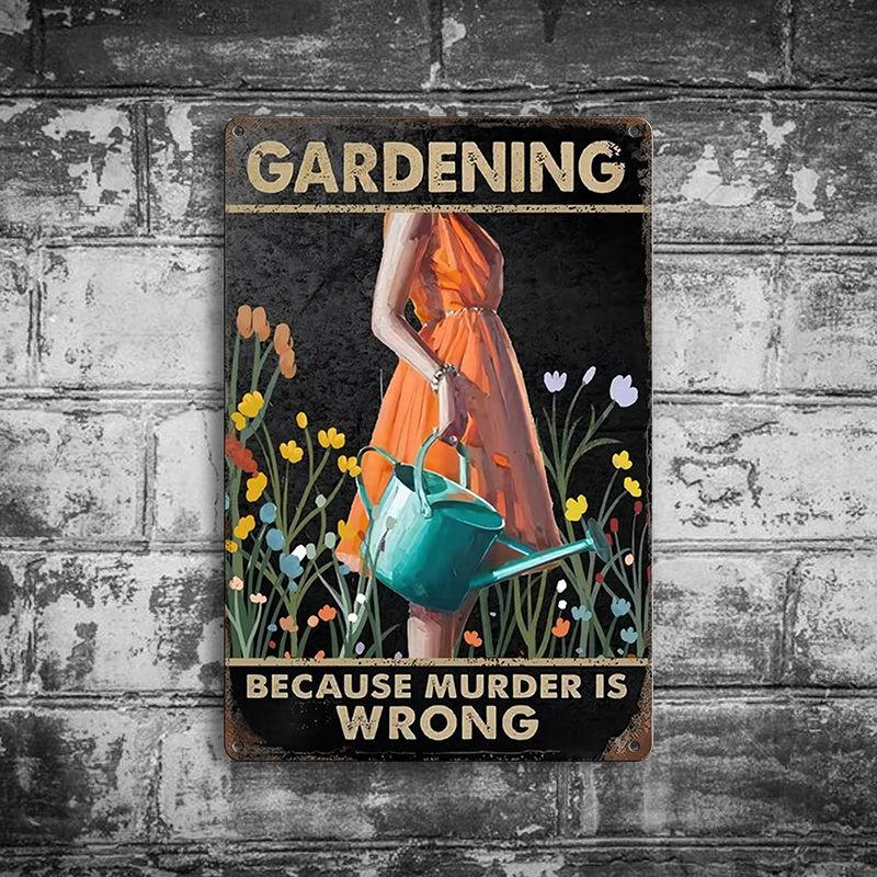 20CM Pastoral Life Artistic Conception Wall Hanging Painting Outdoor Wall Decoration Photography Props Iron Art Old Iron Painting