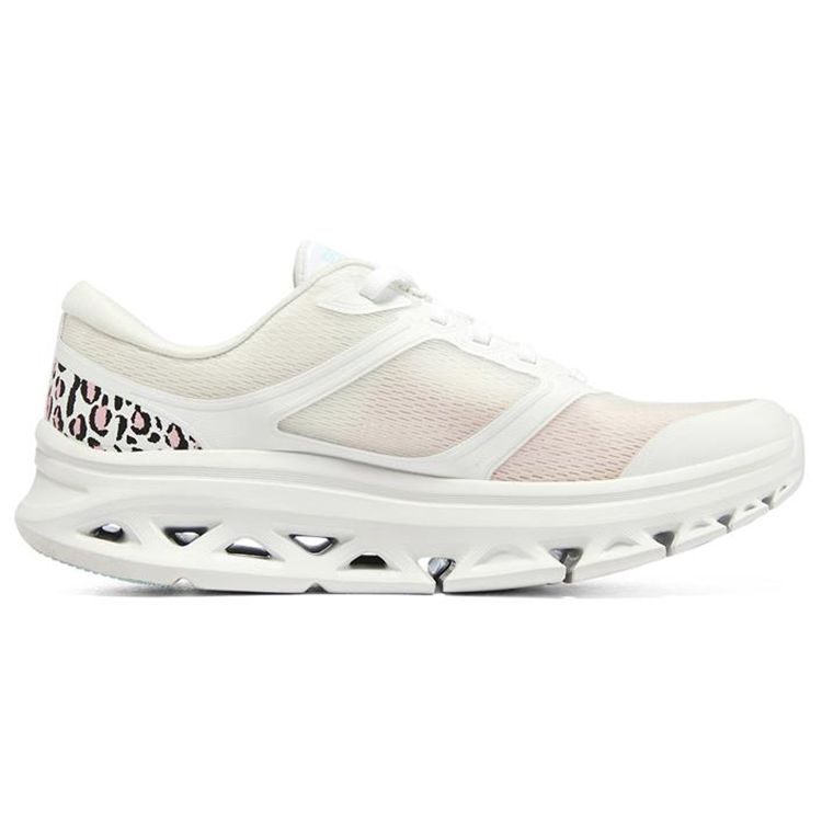 Skechers Glide Step Bequemer Sportstoff Niedrig geschnitten Lässige Laufschuhe Damen Sneaker Weiß Blau Rosa 128894-WBL