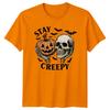 Stay Creepy Halloween T-Shirt Retro Dripping Heart Skeleton Spooky Men Women Tee