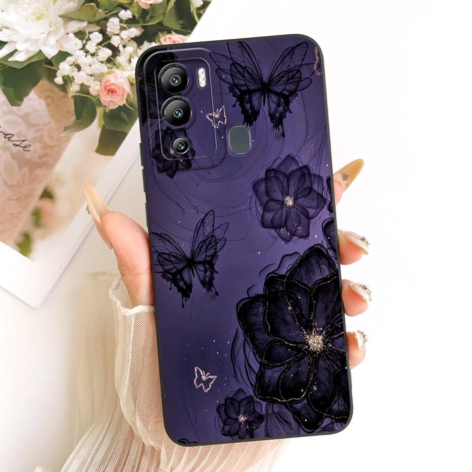 For Infinix Hot 12 12 Play Cute Cat Flower Cartoon Phone Case For Infinix Hot12i Hot 12Play Shockproof Soft Silicone Bumpers