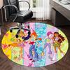 Winx Club Printed Round Rug Carpet Chair Rug Area Rug Entryway Doormats,for Office Chair Living Room Bedroom Kitchen Room.