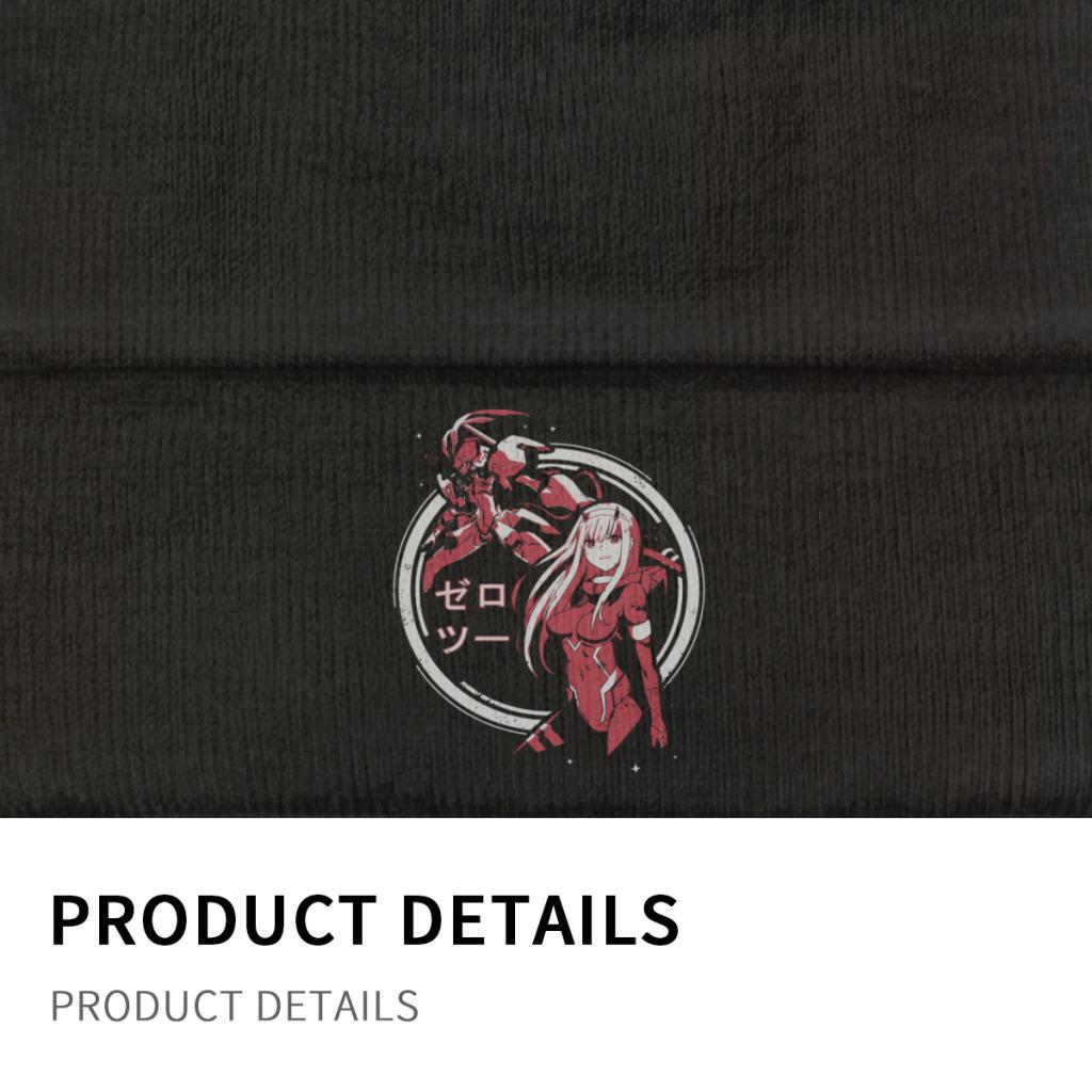 Zero Two Strelitzia Darling in The Franxx Strickmütze Beanies Herbst- und Wintermützen Warme Polyester-Hip-Hop-Caps für Unisex-Frauen Geschenk