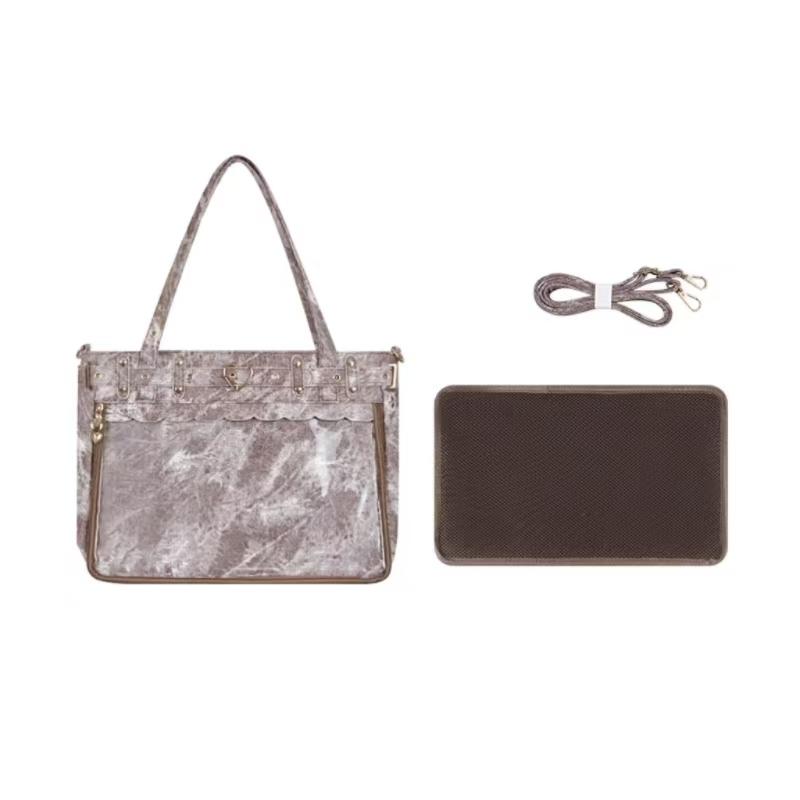 

Women Fashion Cowboy Pattern Retro Ita Bag Cute Girl Transparent Large Capacity Tote Bag Lolita Shoulder Bag DIY Display Handbag 41x29x8cm коричневый