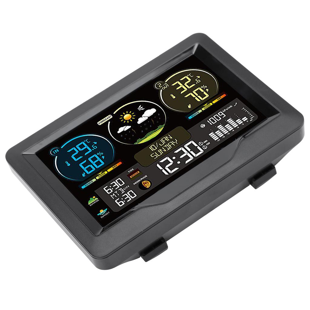 Digital Weather Thermometer Weather Wireless Temperature Humidity Monitor with Electric Sunup