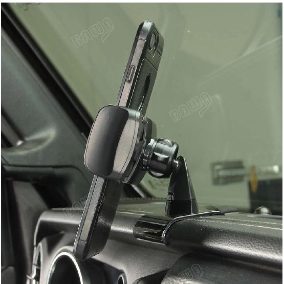 BAWA Car Adjustable Mobile Phone Holder GPS Stand Braket Mount Accessories For Jeep Wrangler JL JT 2018 2019 2020 2021 2022 2023