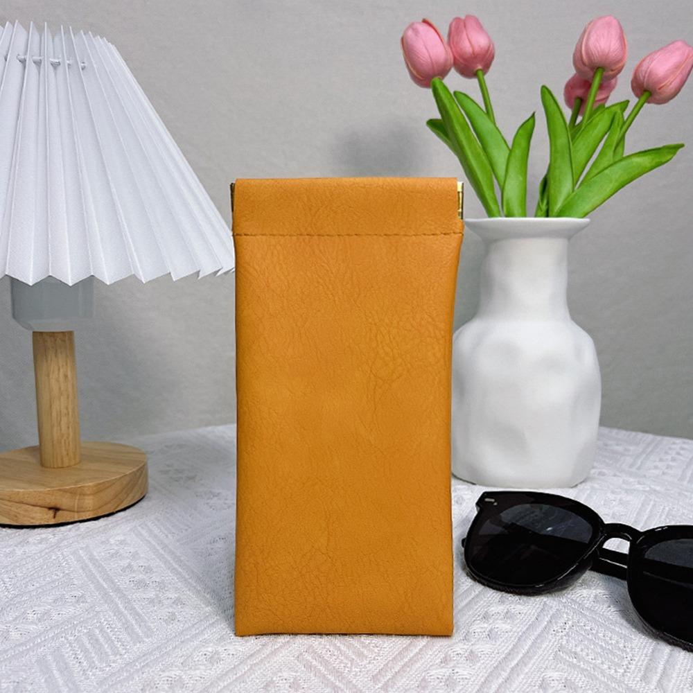 

Простий чохол для сонцезахисних окулярів М яка шкіра Водонепроникна сумка Чохол Подарунки Сумки для зберігання окулярів помаранчевий