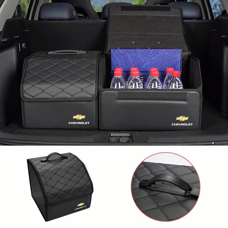 QLNRS1 Car Trunk Organizer Box Foldable Storage Tidying Bag Accessories For Chevrolet Sonic Silverado Z71 Aveo Trailblazer Bolt Spark