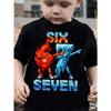 European Sizes Boy SIX SEVEN Dancing Cartoon Number 67 Print Summer Creative Versatile Short-Sleeved Top, Comfortable Round Neck T-Shirt