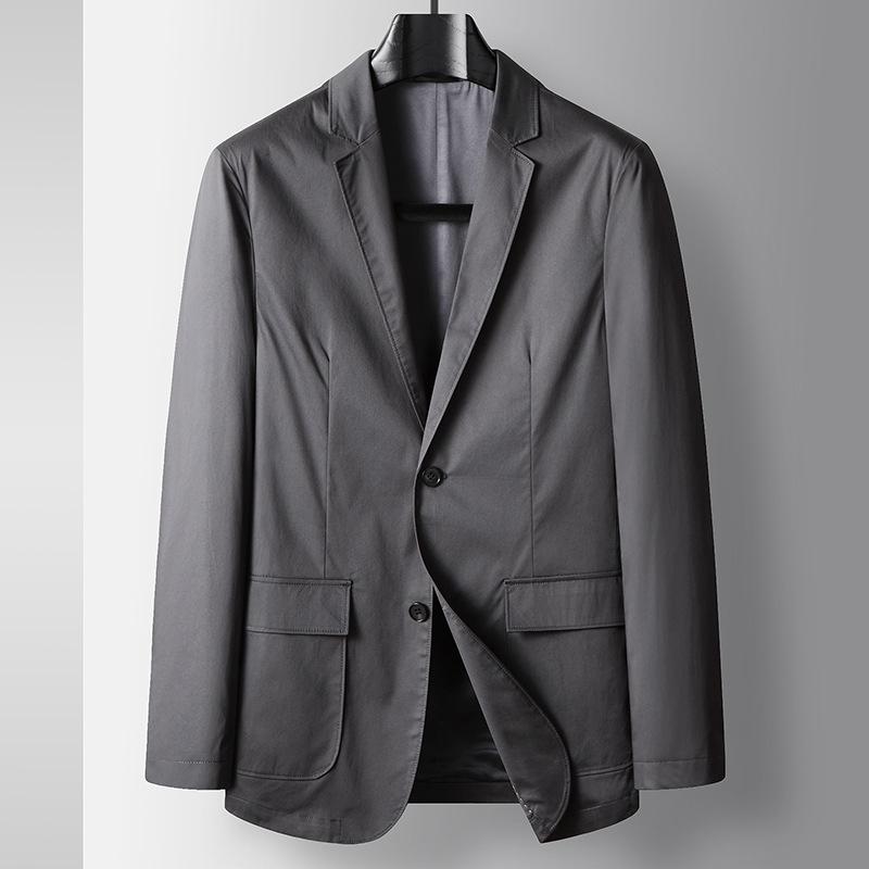 

Весна и осень Легкий роскошный деловой однотонный пиджак в западном стиле для среднего и молодого возраста, однотонный однобортный модный пиджак 175 серый