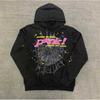 Spider Web Print Hooded Sweatshirt Unisex Oversized Streetwear Pullover 2025