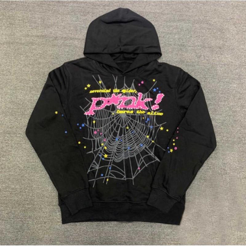 Spider Web Print Hooded Sweatshirt Unisex Oversized Streetwear Pullover 2025