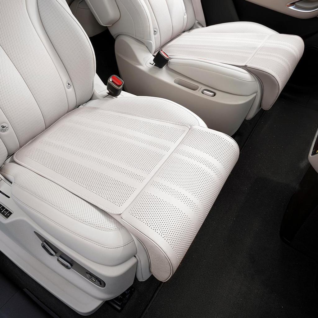 Yangwang Car Seat Cushion with Integrated Leg Rest, All-Season Comfort, Breathable Lychee Pattern for Driver and Passenger Seats