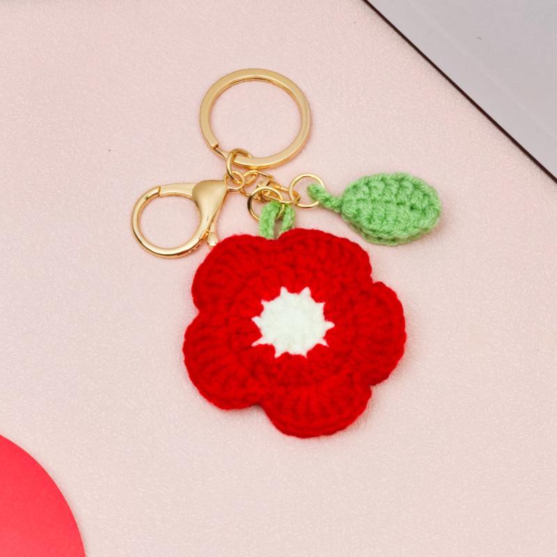 Handwoven Flower Keychain Ring - INS Style, Perfect for Bags and Teacher's Day Gifts