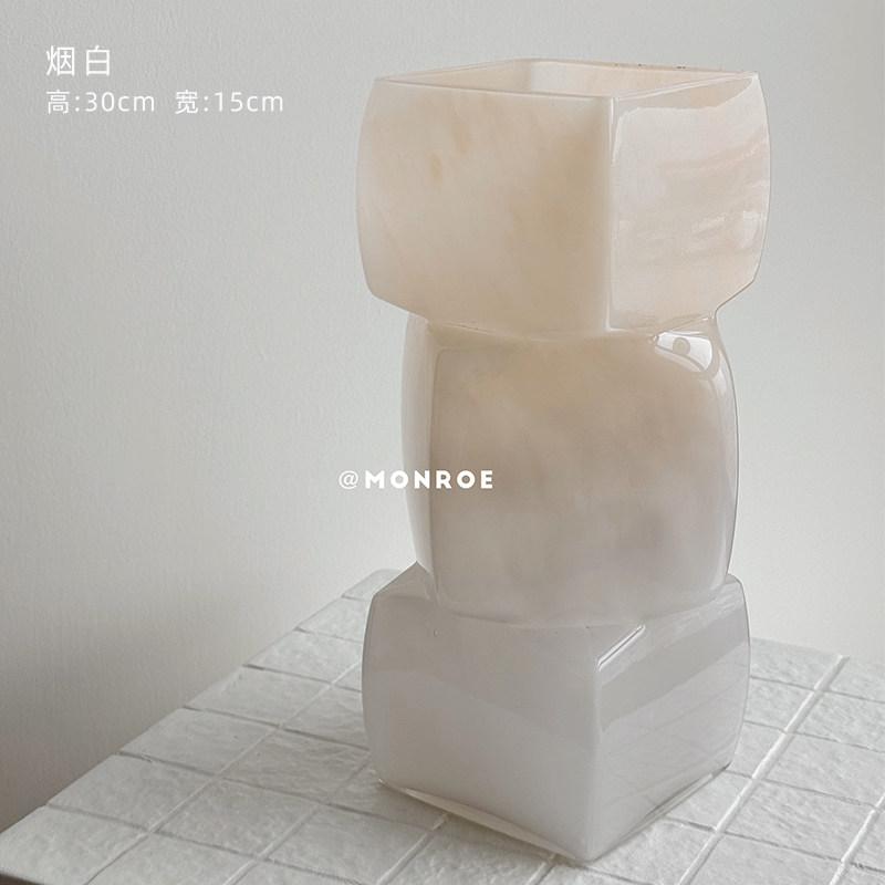 

Mid-Century Modern Ombre Vase, Gradient Jade-Like Ceramic Desktop Decor for Home, Vintage Decorative Centerpiece for Living Room