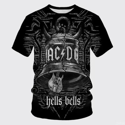 Summer Fashion Metal Rock Graphic Men's Streetwear Round Neck T-shirt Outdoor Casual Plus Size Tees Top Women Clothing