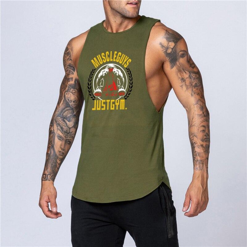 Muscleguys Summer Men's Loose Fitness Sleeveless Top Muscle Training Tank Top Men Gym Clothing High Quality