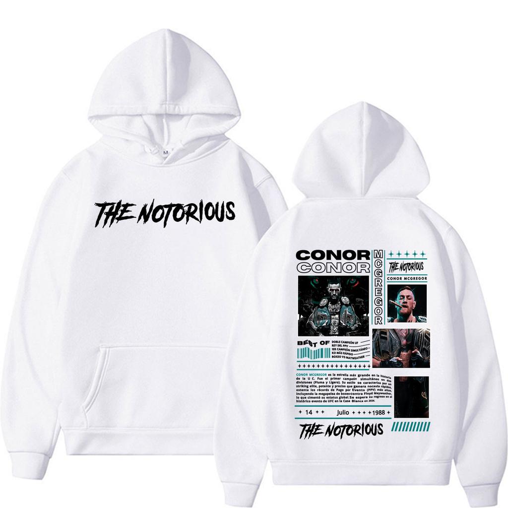 La Notorietà Conor Mcgregor Merch Felpa Abbigliamento Uomo Retrò Anni '90 High Street Felpe Gilet Caldo Casual con Cappuccio Felpe Cappotto