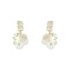 Copper Micro-Inlaid Zircon Petal Earrings Women'S Niche Design Sense Fashion Temperament Retro Flower Earrings