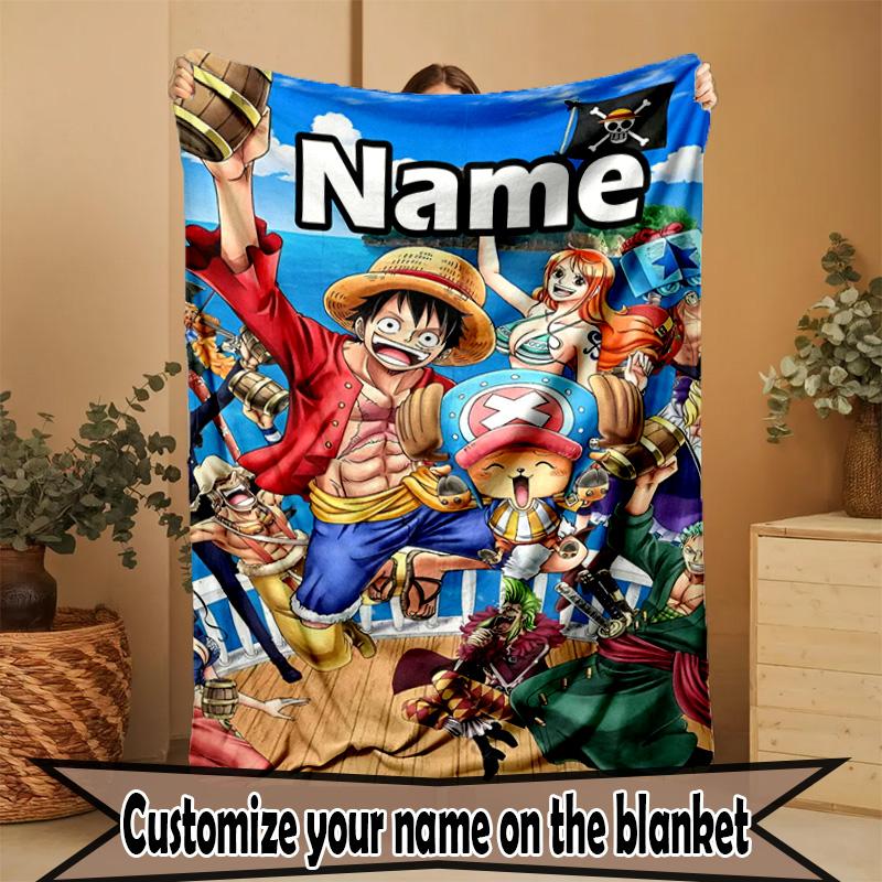 Custom Name Personalized One Piece Print Blanket, Home Decor, Bedroom, Sofa, Camping, Couch, Gifts for Birthday Christmas