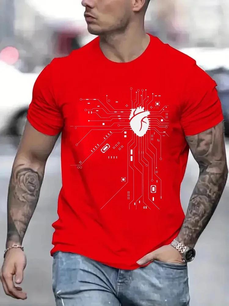 CPU Processor Circuit Diagram T Shirt Men Summer T-shirt Circuit Board Funny Men's Tops Fashion Tees Homme Brand Unisex Clothes