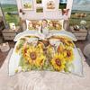 Homewish Highland Cow Duvet Cover Set, Chic Sunflower Bedding Set, Retro Farmhouse Lodge Cabin Quilt Cover Set