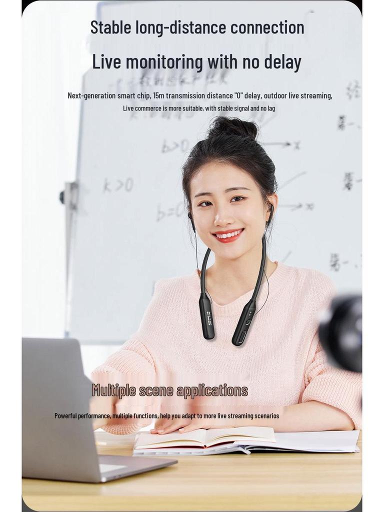 Wireless Monitoring Headphones: 2.4G, Pro-Grade Sound Card, Noise Reduction, Stereo Ear-Hook, 3.5mm Jack