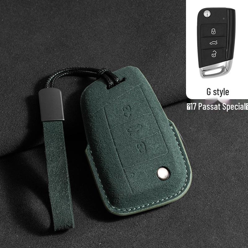 Volkswagen Wildleder Schlüsselhülle für Touran, Tayron, Tiguan L, Sagitar, Lamando L, Magotan, CC, ID4 - Vollständige Abdeckung