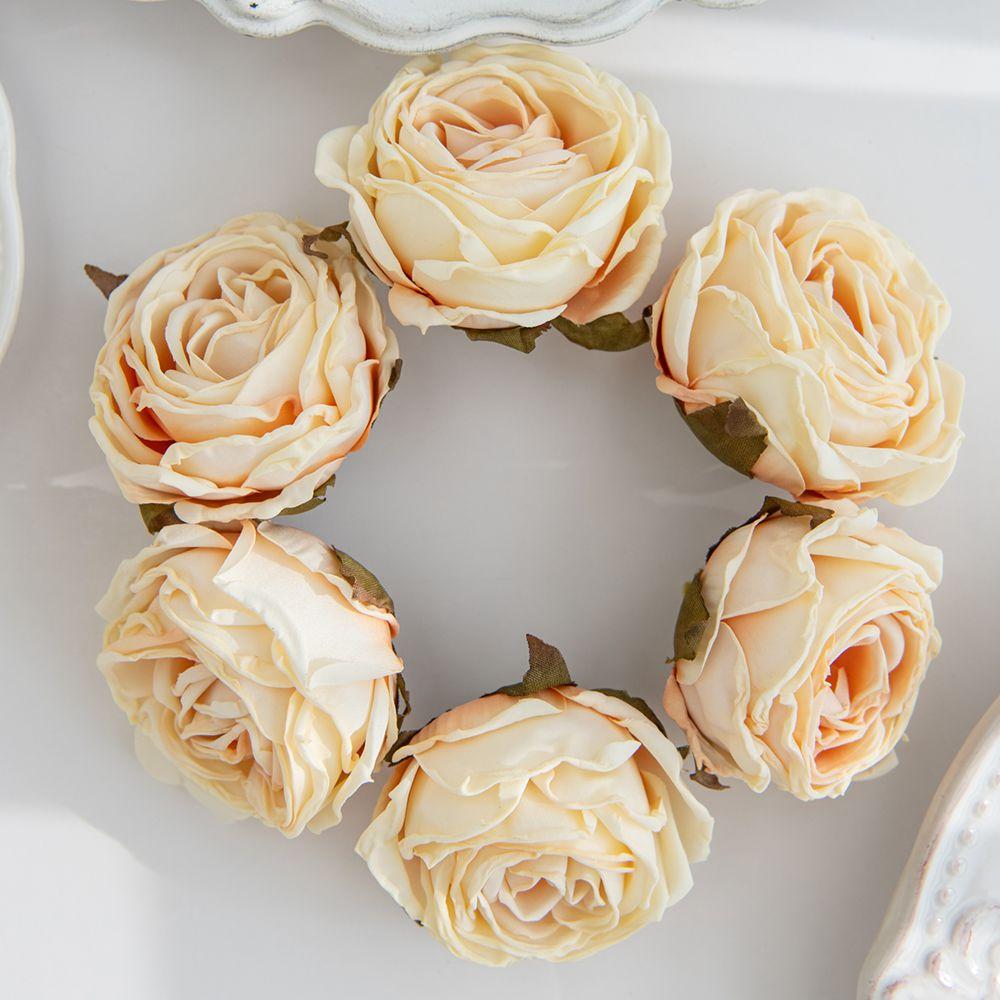 Sztuczny Kwiat Przypalane Krawędzie Róża Ślubny Bukiet Dekoracja Dom Ogród Zewnętrzny Festiwal Party Wieniec DIY Ins Prezent Scrapbook