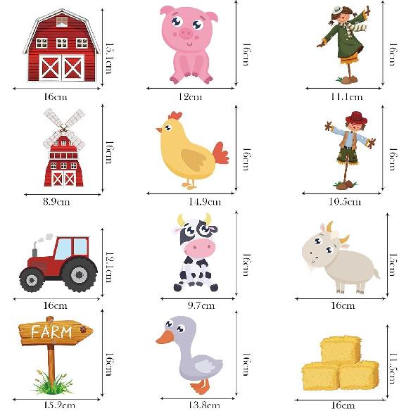 Farm Animals Party Decorations Farm Birthday Hanging Swirls, Assembled and Ready To Use, Countryside Party Decor Supplies Hanging Swirl Kids Party