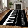 Chic Piano Key & Musical Note Design Area Rug - Non-Slip Machine Washable Rug for Living Room, Bedroom, Kid Room Game Room Decor