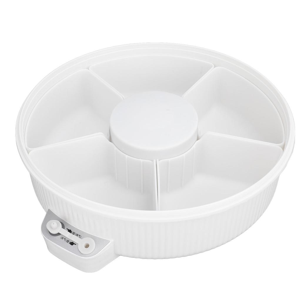 Divided Serving Tray Electric Vacuum Sealed Clear Snack Plate Snackle Box Container with Lid Pump for Candy Fruits Nuts