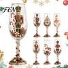Bicchieri da Vino di Natale Schiaccianoci Calice da Champagne, Calice Festivo da 350ml Dipinto a Mano per Bicchieri Decorativi Tavola Festiva e Celebrazioni di Capodanno