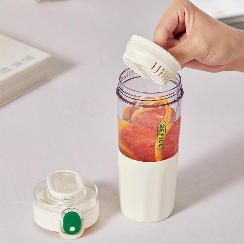 450Ml Plastic Transparent Water Bottle with Tea Filter Drinking Portable Sport Cup Kid School Outdoor Sport Camping
