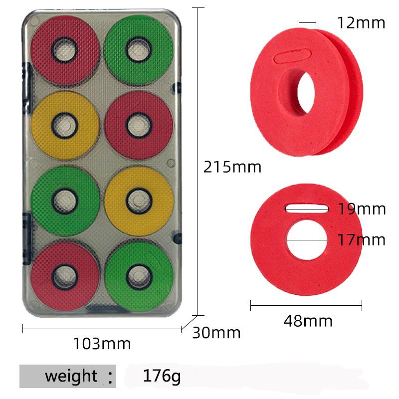 16Pcs Foam Winding Board Fishing Line Shaft Bobbin Spools Tackle Box Red Lines