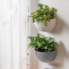 Wall Hanging Flowers Planter Imitation Rattan European Style Semicircle Plant Baskets for Outdoor Garden Balcony Planter Bucket