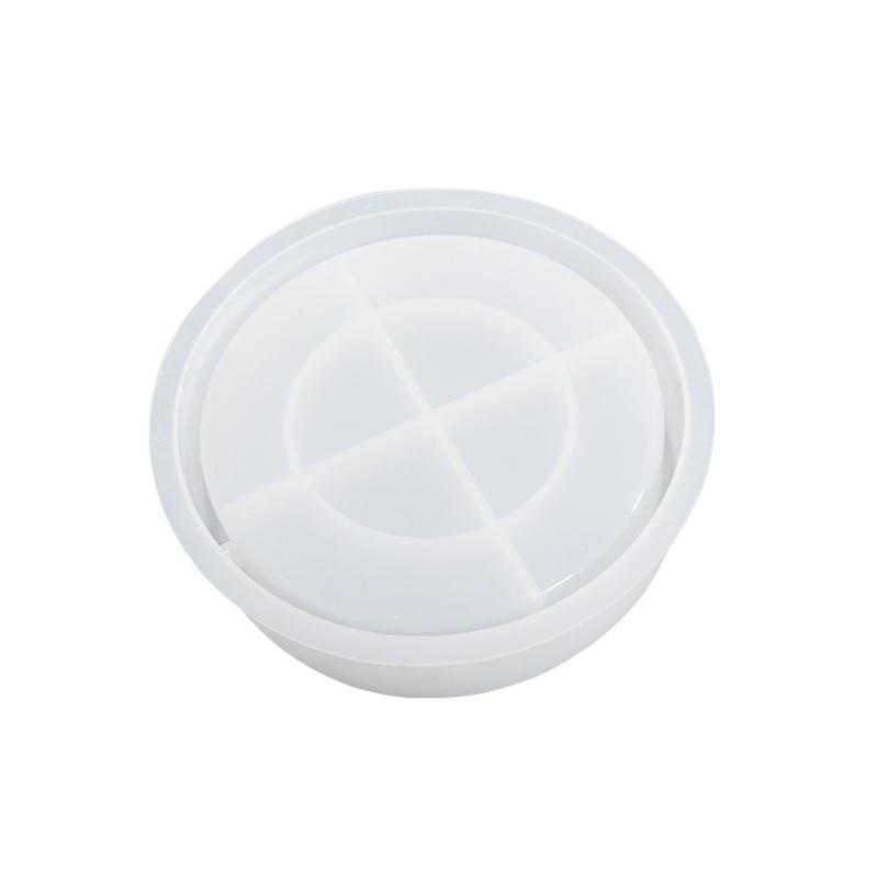 Große Runde Box Behälter Silikonform Mit Handheld Set Aufbewahrung Geschenk Schmuckstück Make-up Halter Harzform Schmuck Süßigkeiten