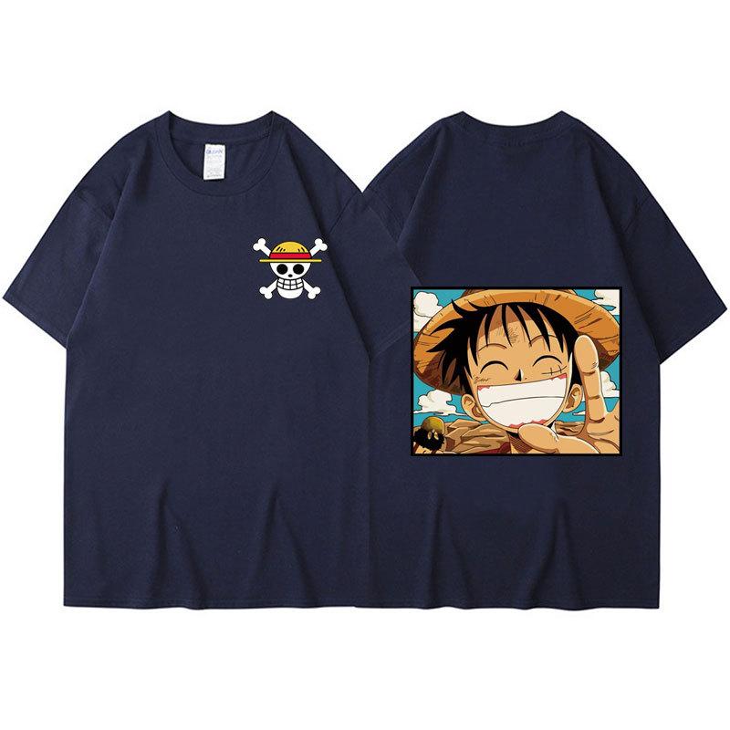 Anime ONE PIECE Mens T-shirt Harajuku Luffy Manga Graphic Tops Tees Shirt Cosplay Cotton Cartoon Tshirts Unisex Casual Summer Streetwear
