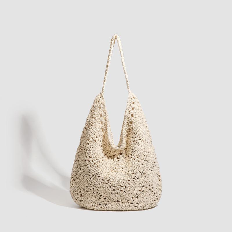 

Сумка на плечо «Подсолнух», большая сумка, женская сумка, 2025, новый зарубежный стиль, универсальная вязаная ажурная сумка-тоут