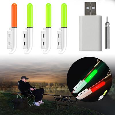 Rybářské světelné tyčinky LED Noční rybářský prut s dobíjecí baterií Svítící lampa Špička prutu Světelná trubice Rybářské náčiní Nástroj