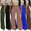 Calças e Capris Casuais Femininos DICFY com Estampa Lisa