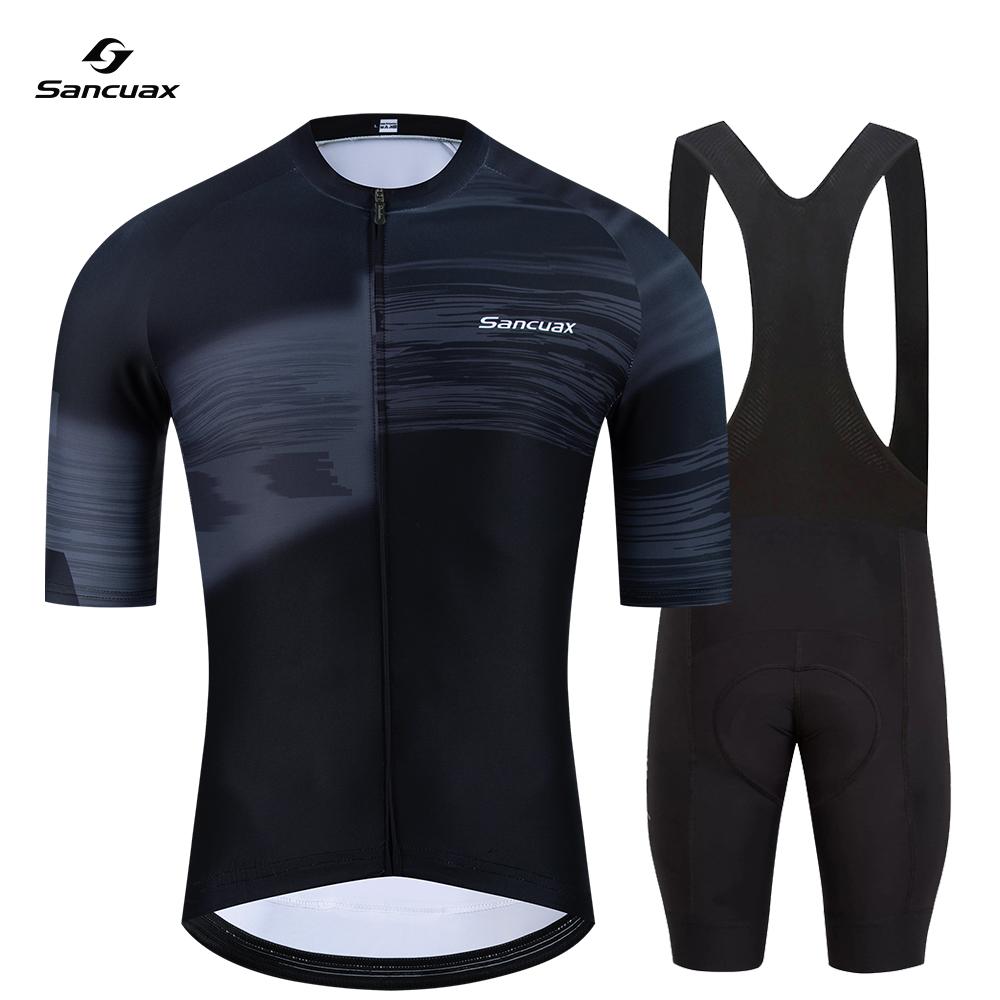 Cycling Jersey Set Bicycle Short-Sleeved Shorts Suits for Men Breathable Road Biking MTB Cycling Clothing with Pockets